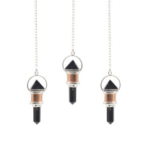 The Night Watcher: Black Obsidian & Copper Pendulum